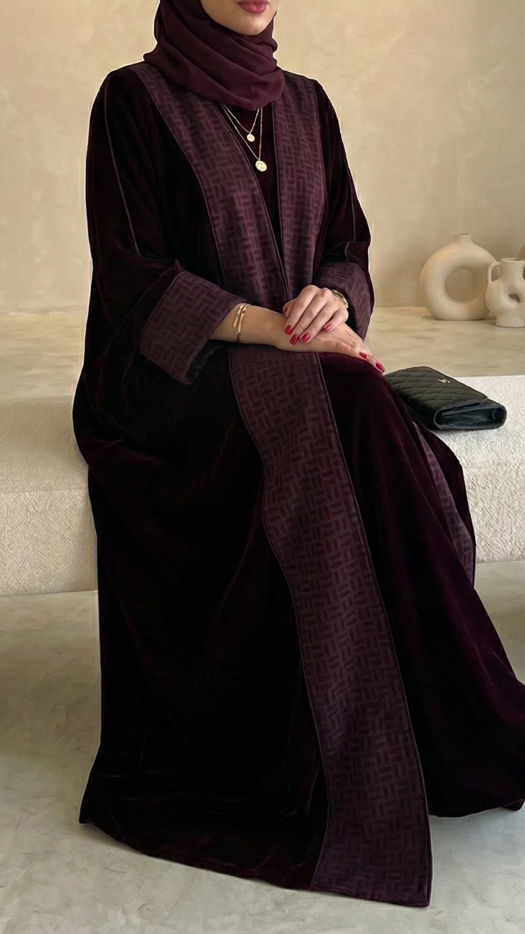 Ruby Velvet Abaya