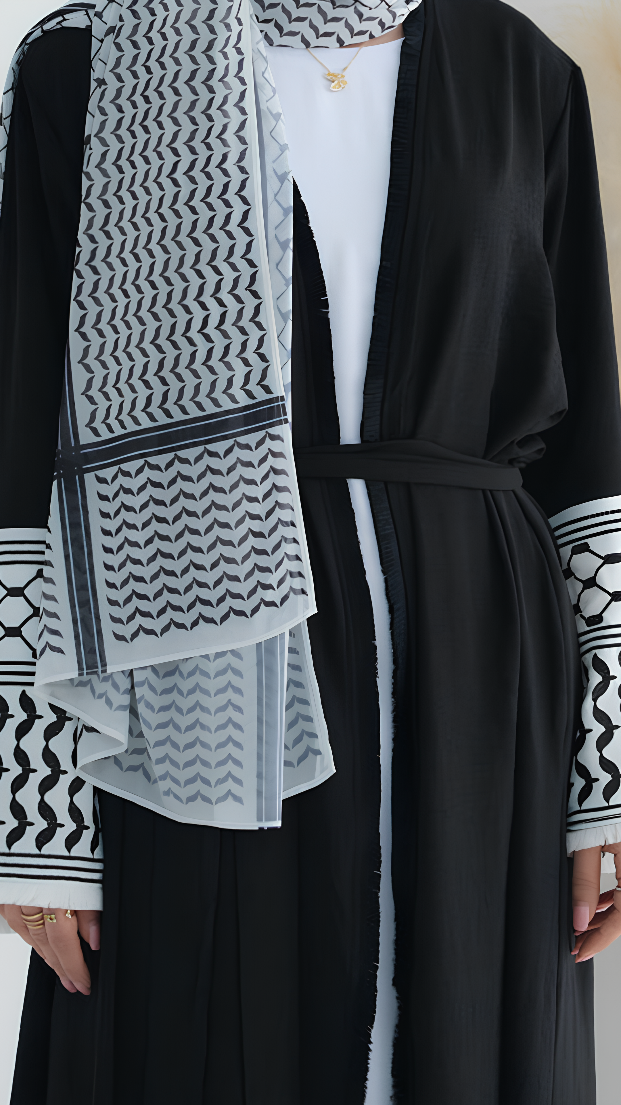 Open Keffiyeh Abaya