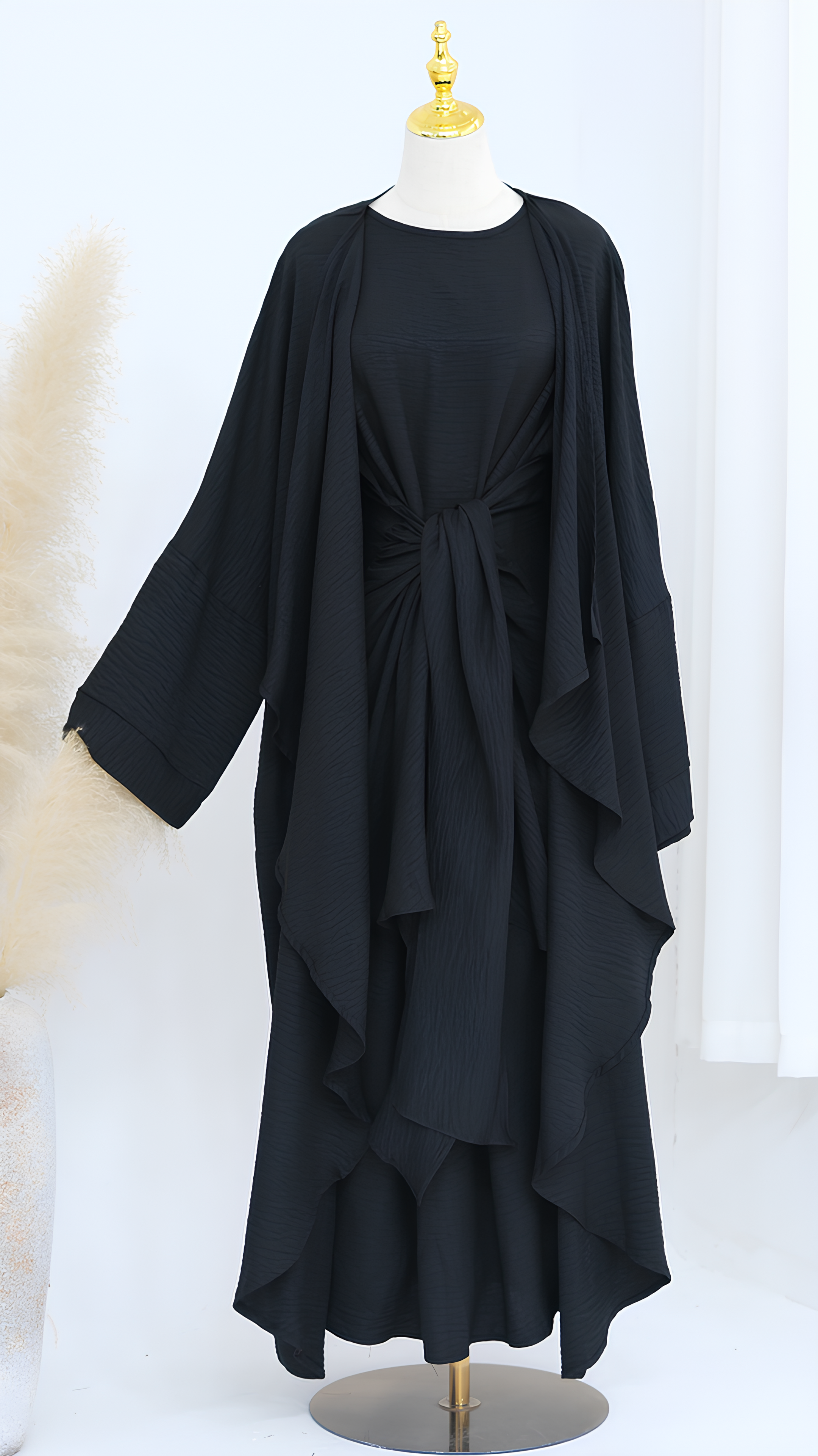 Abaya mit Samtschleife