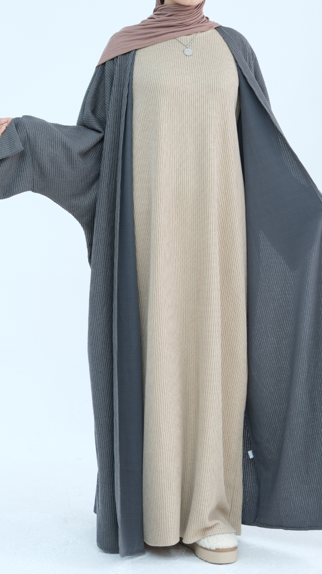 Open Corduroy Abaya