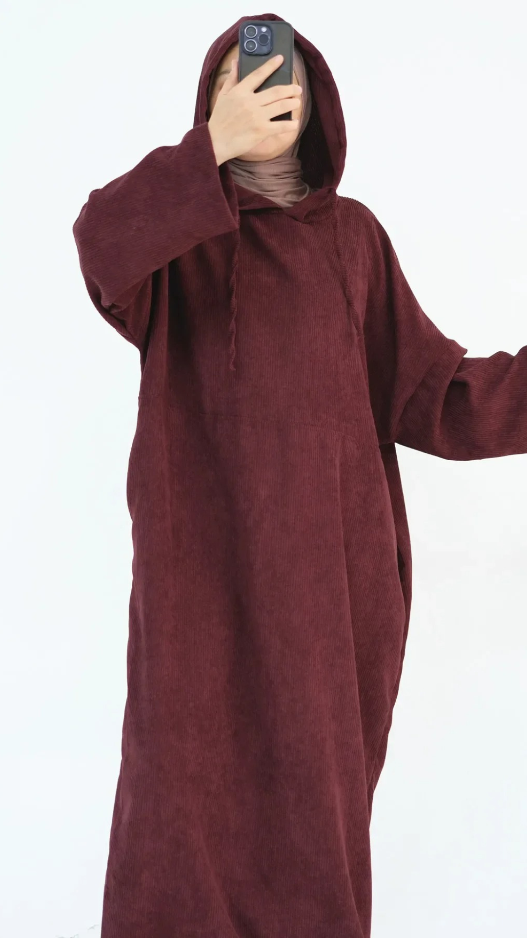 Corduroy Abaya Hoodie