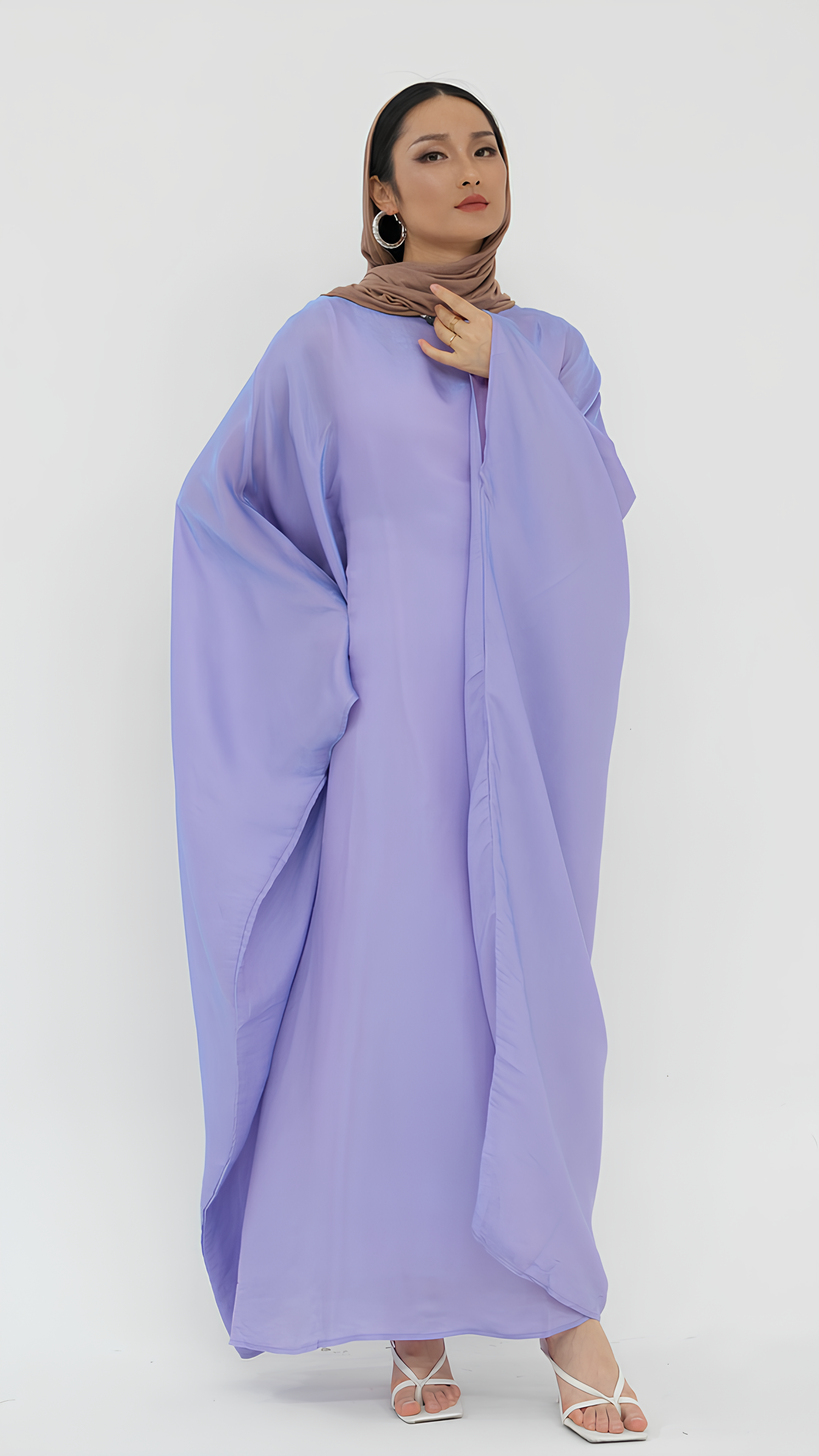 Satin Elegance Butterfly Abaya