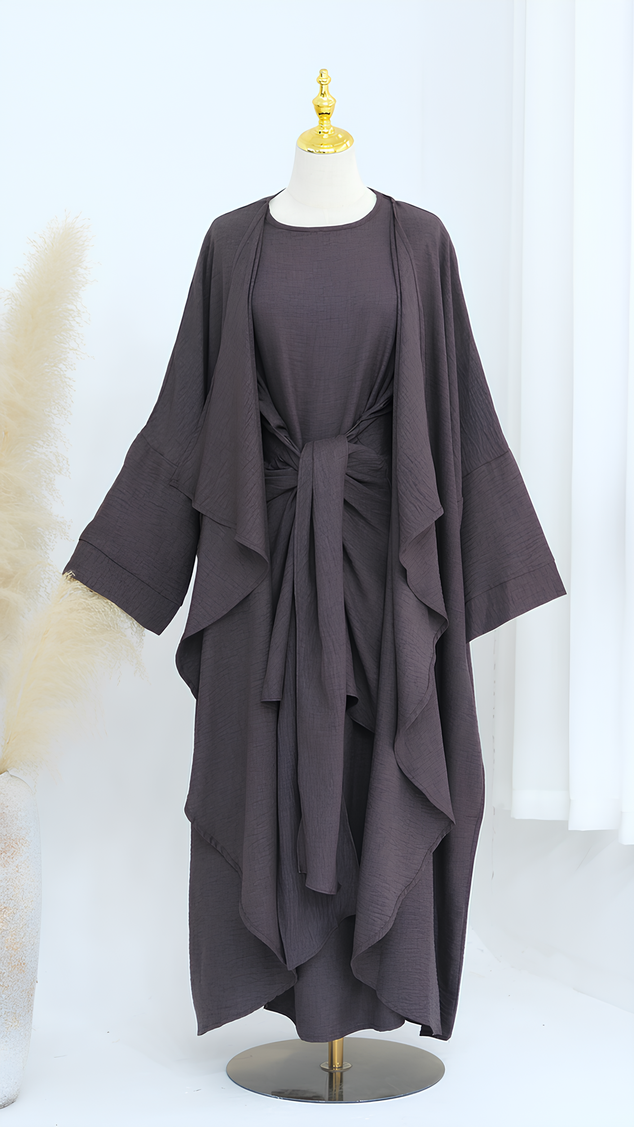 Abaya mit Samtschleife