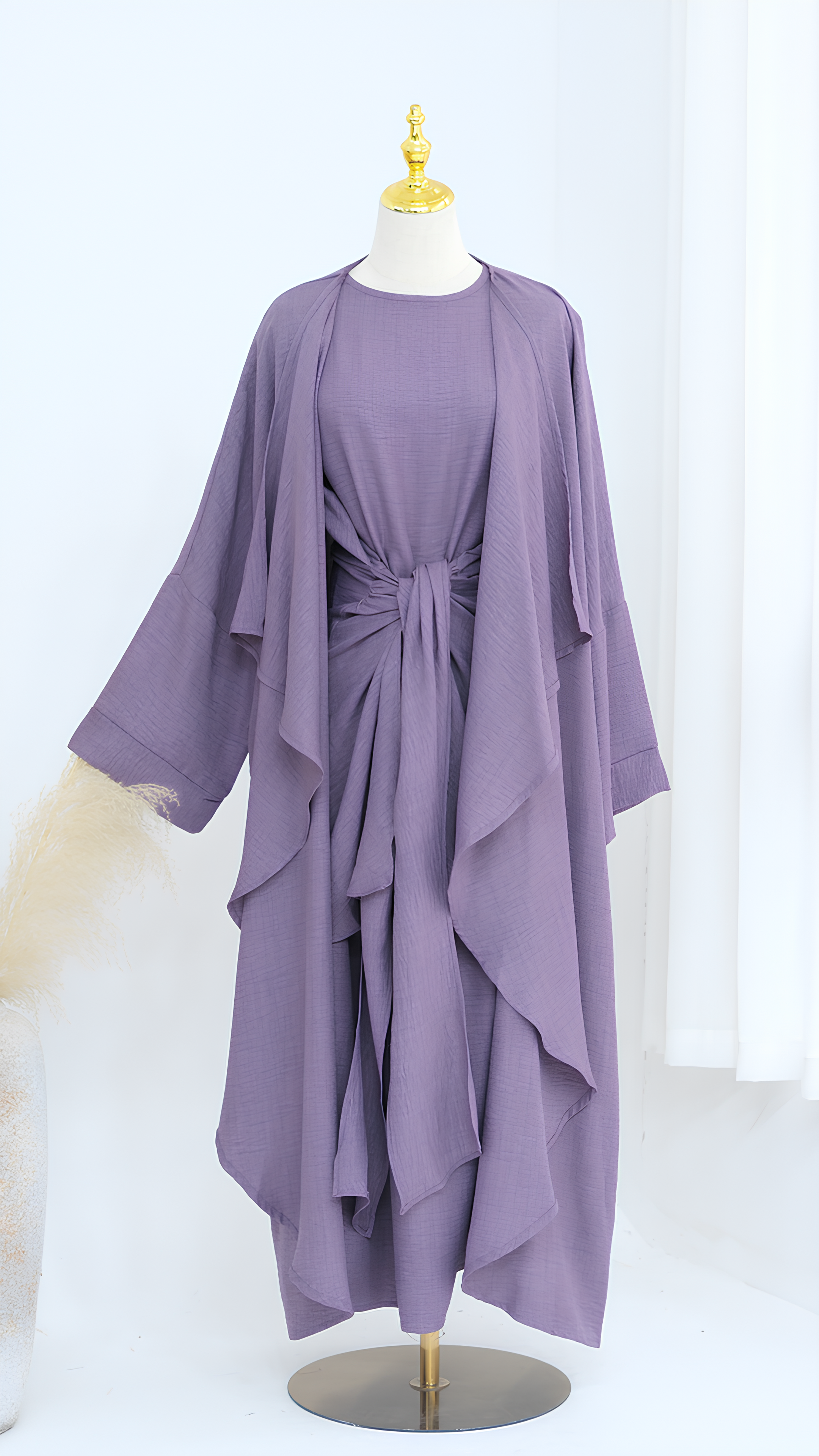 Abaya mit Samtschleife