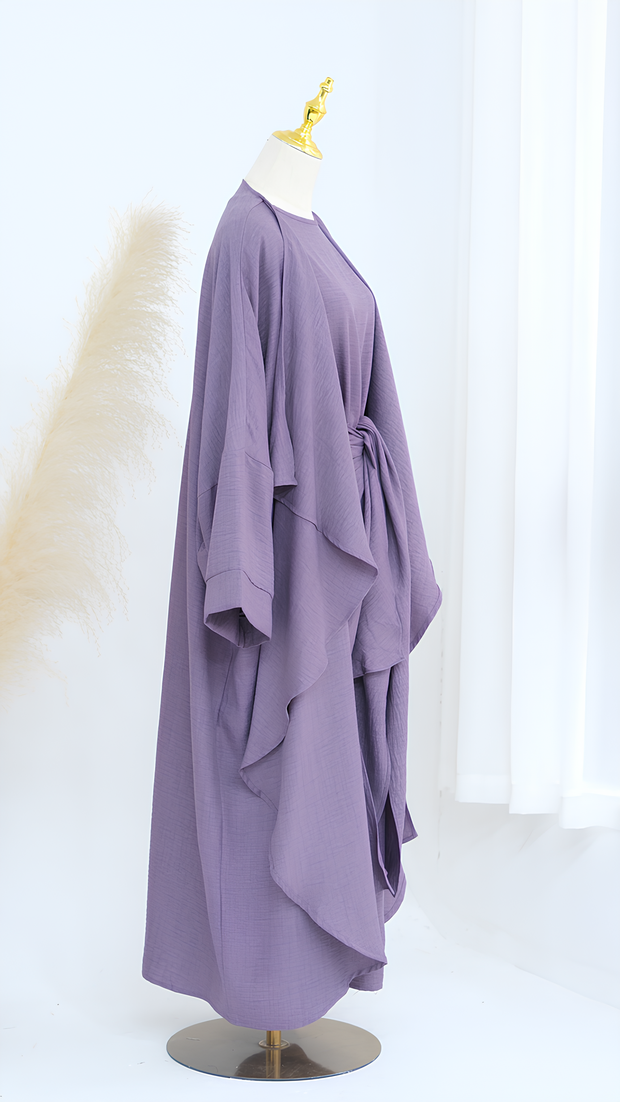 Abaya mit Samtschleife