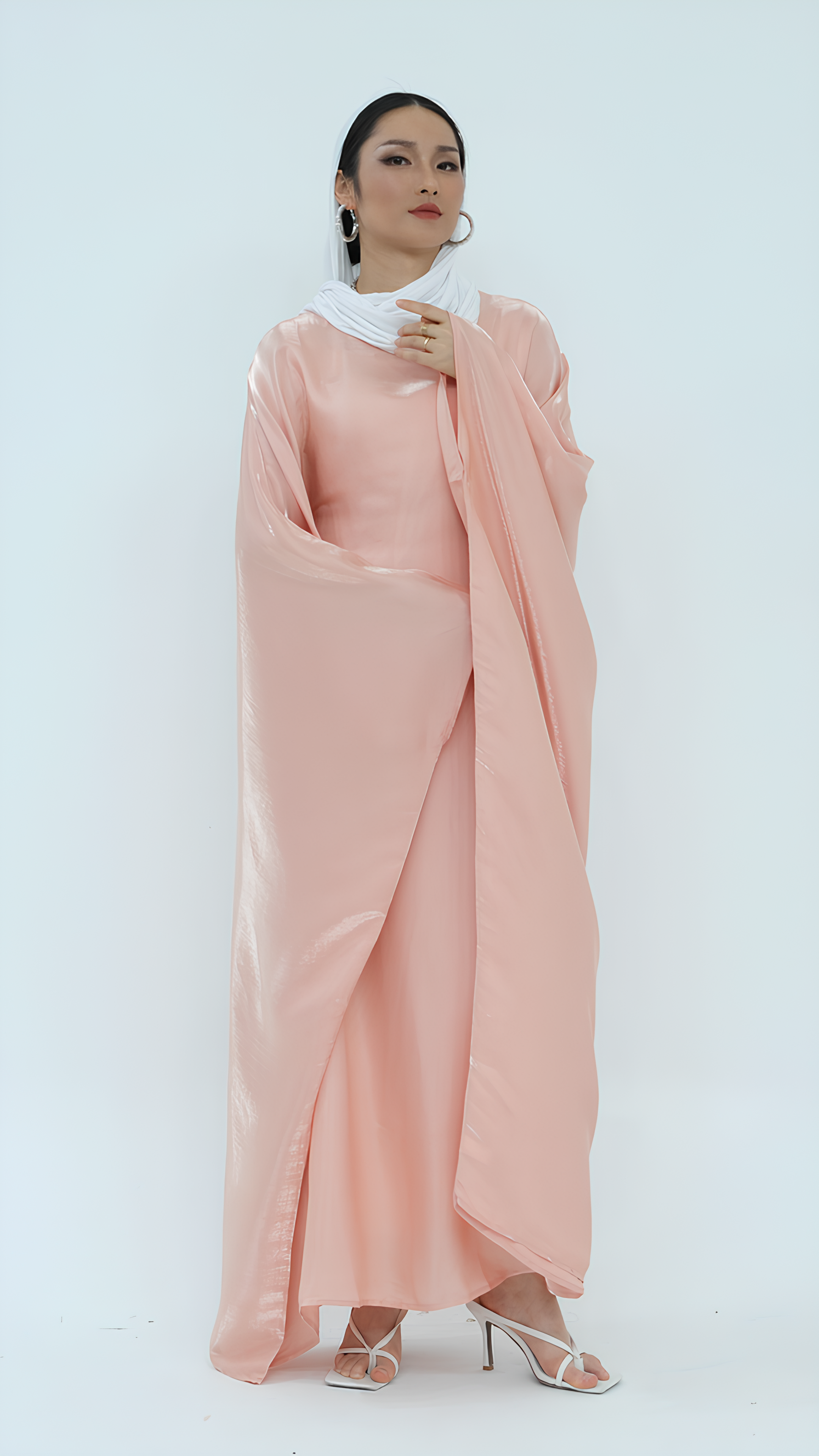 Satin Elegance Butterfly Abaya