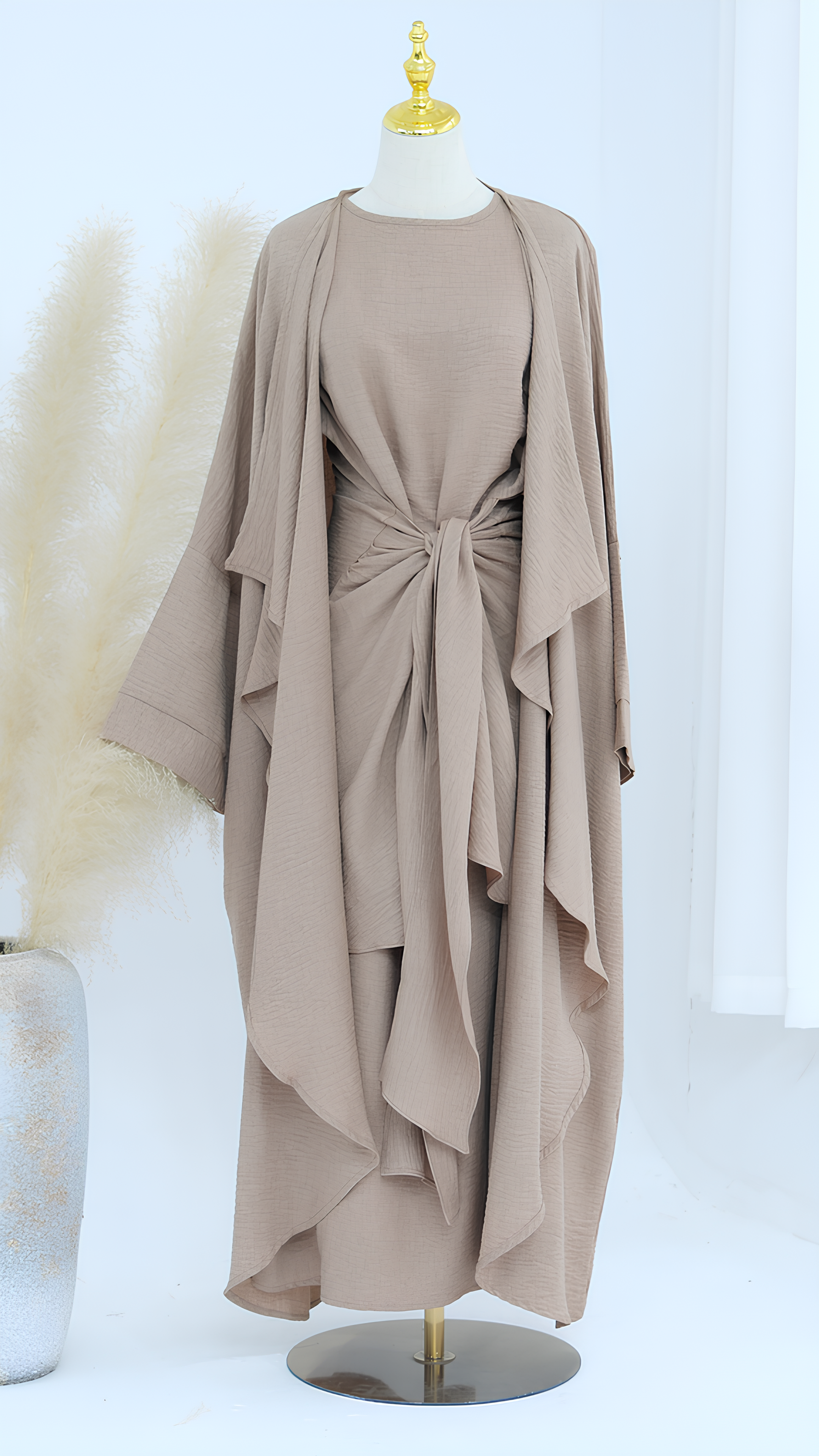 Abaya mit Samtschleife