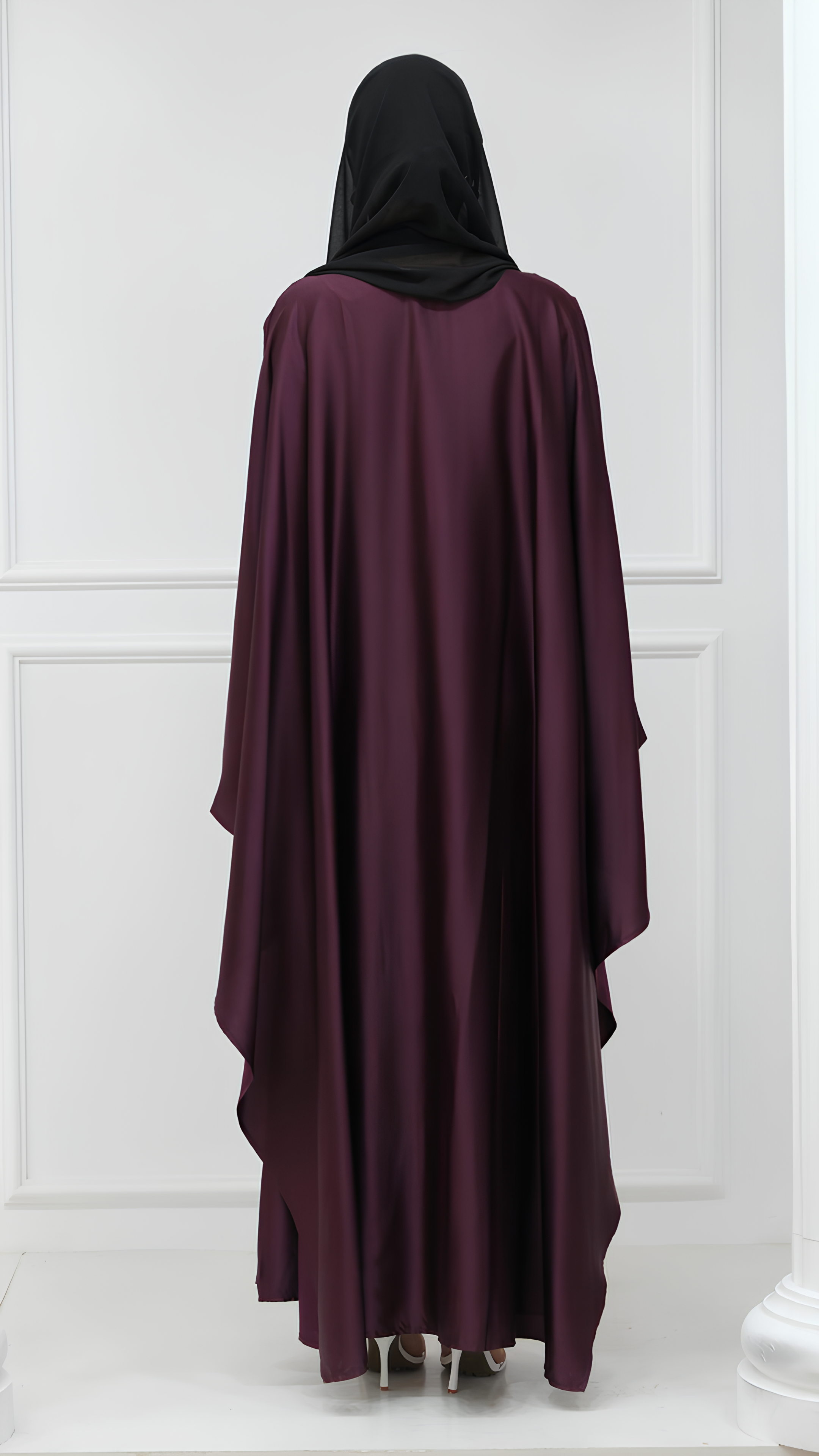 Glimmer Satin Butterfly Abaya