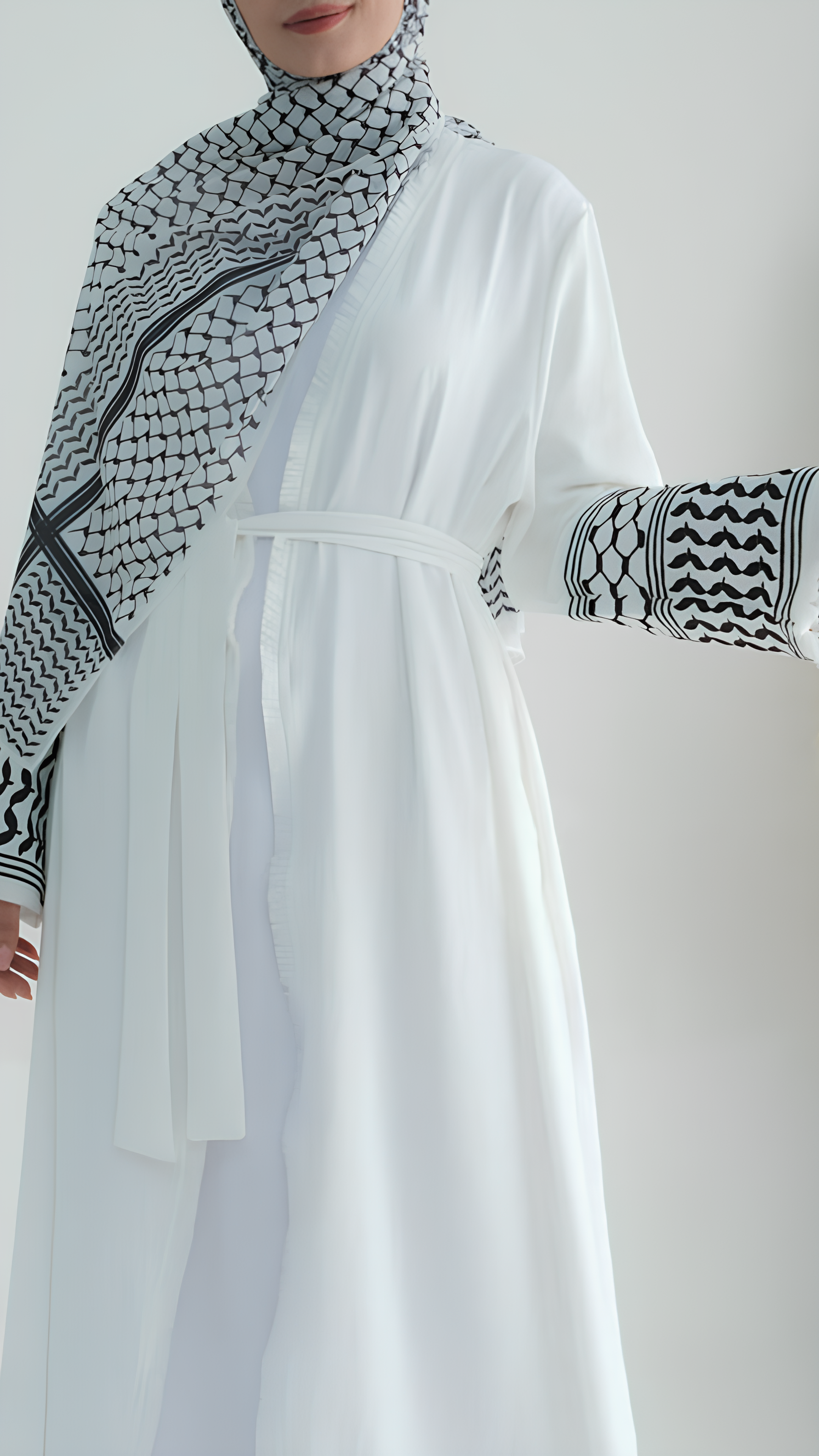 Open Keffiyeh Abaya