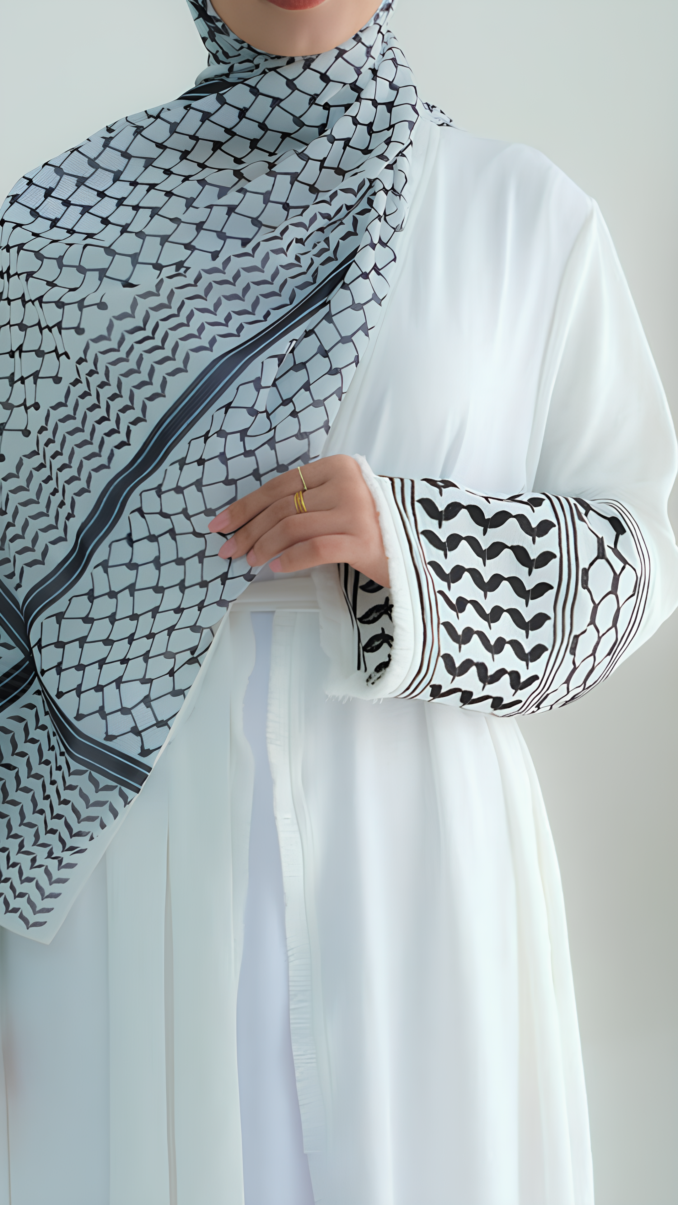 Open Keffiyeh Abaya