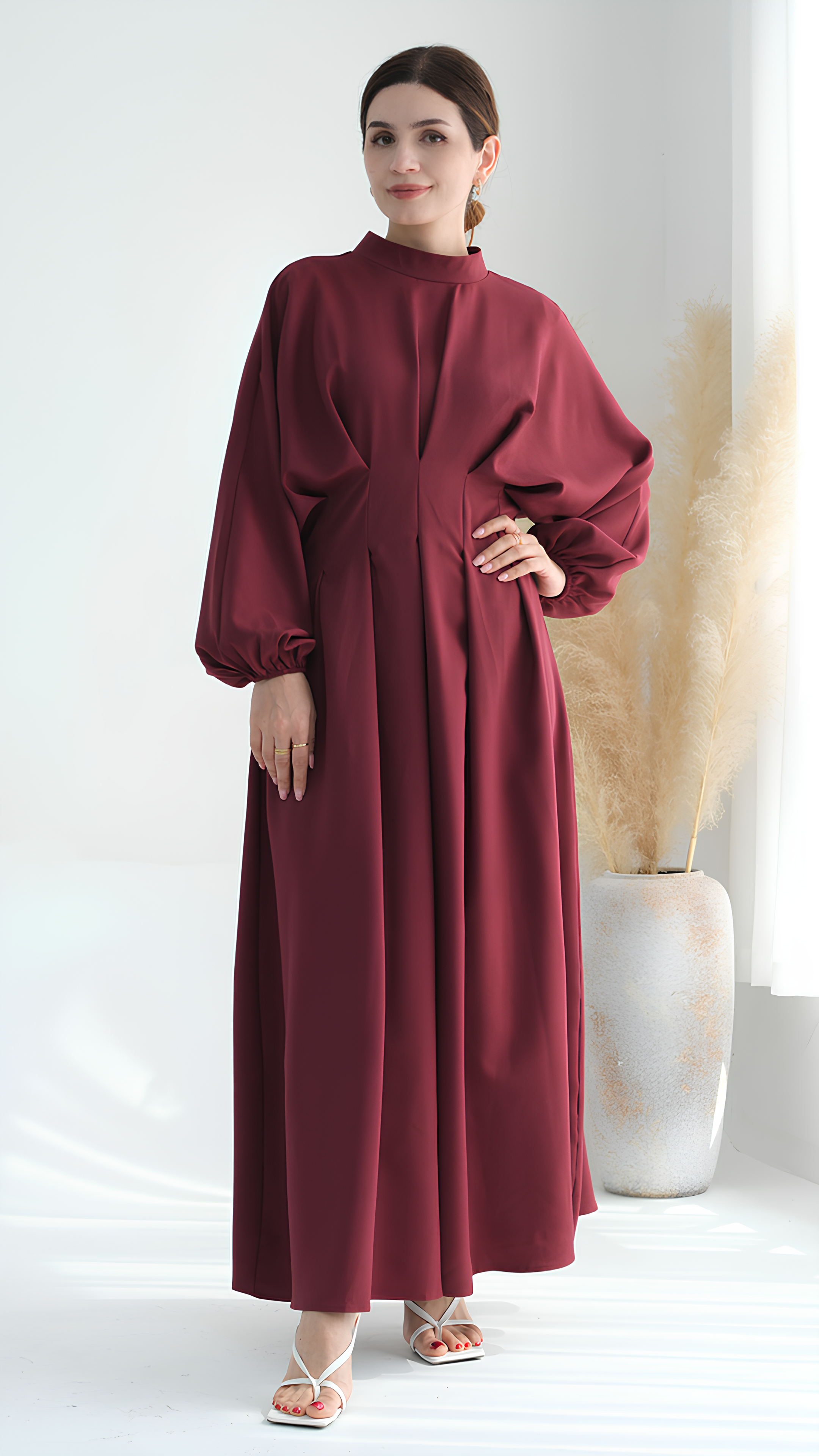 Crimson Luxe Abaya