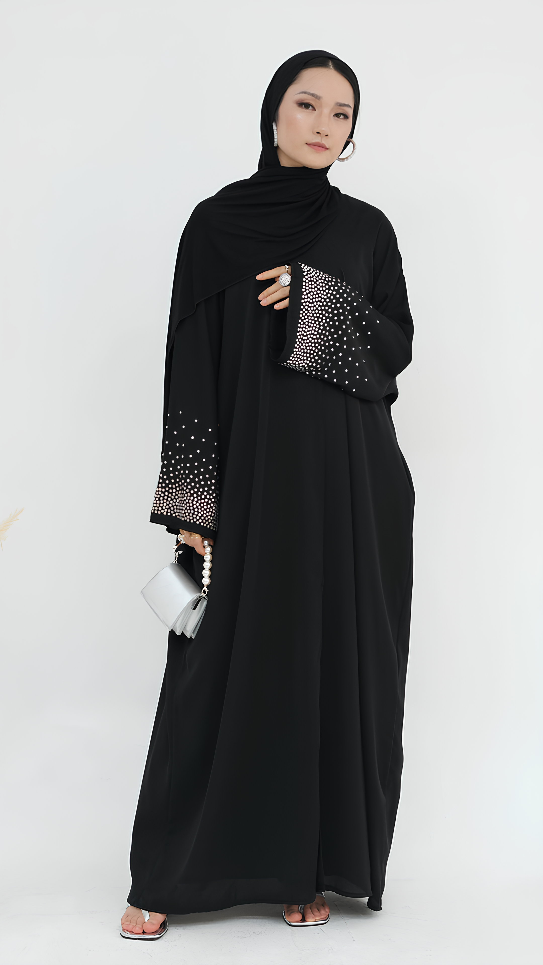 Abaya scintillante de minuit