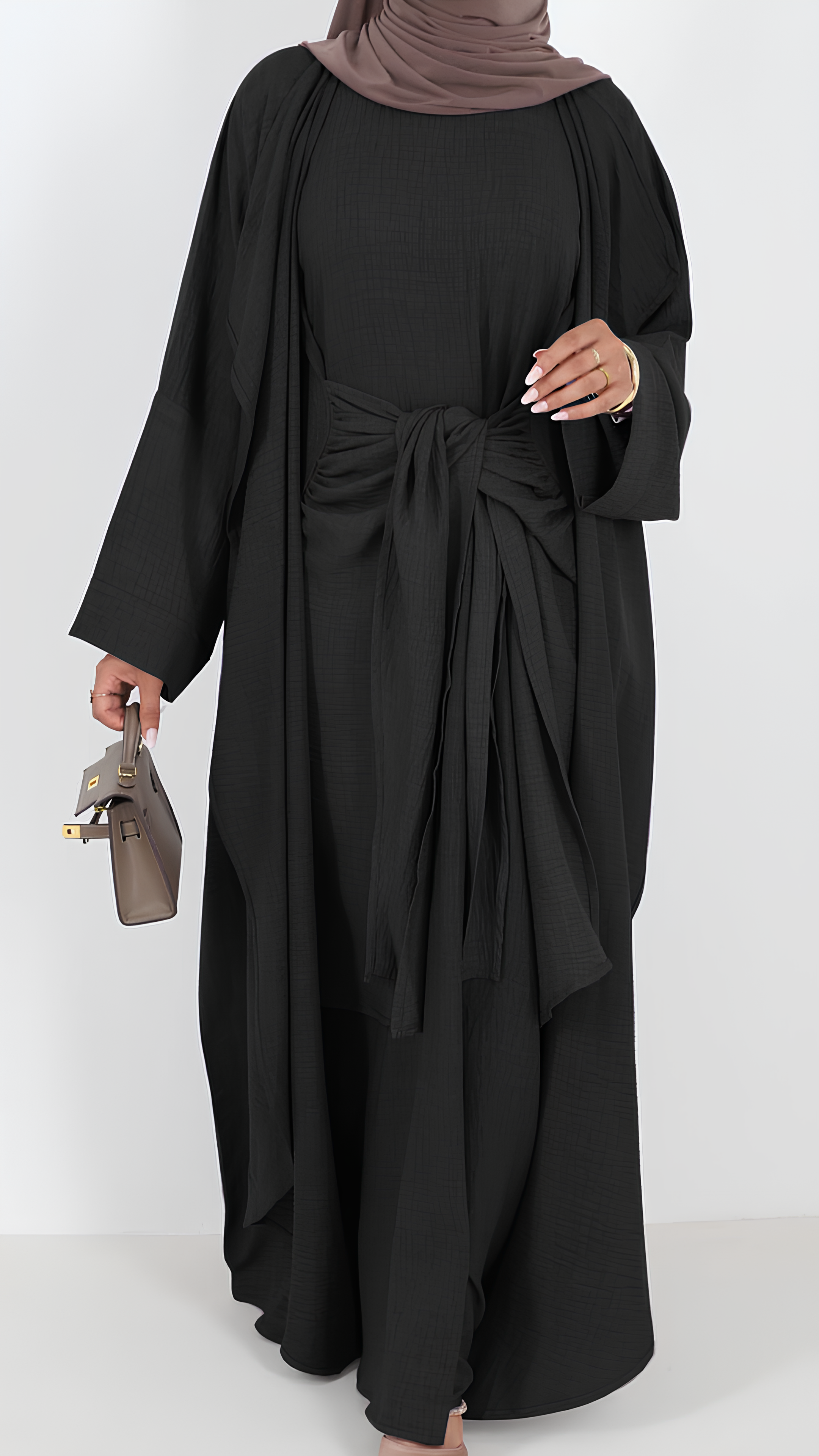 Abaya mit Samtschleife