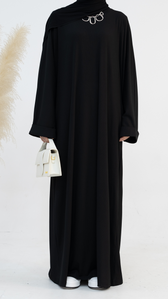 Serene Knot Abaya in Charcoal Gray