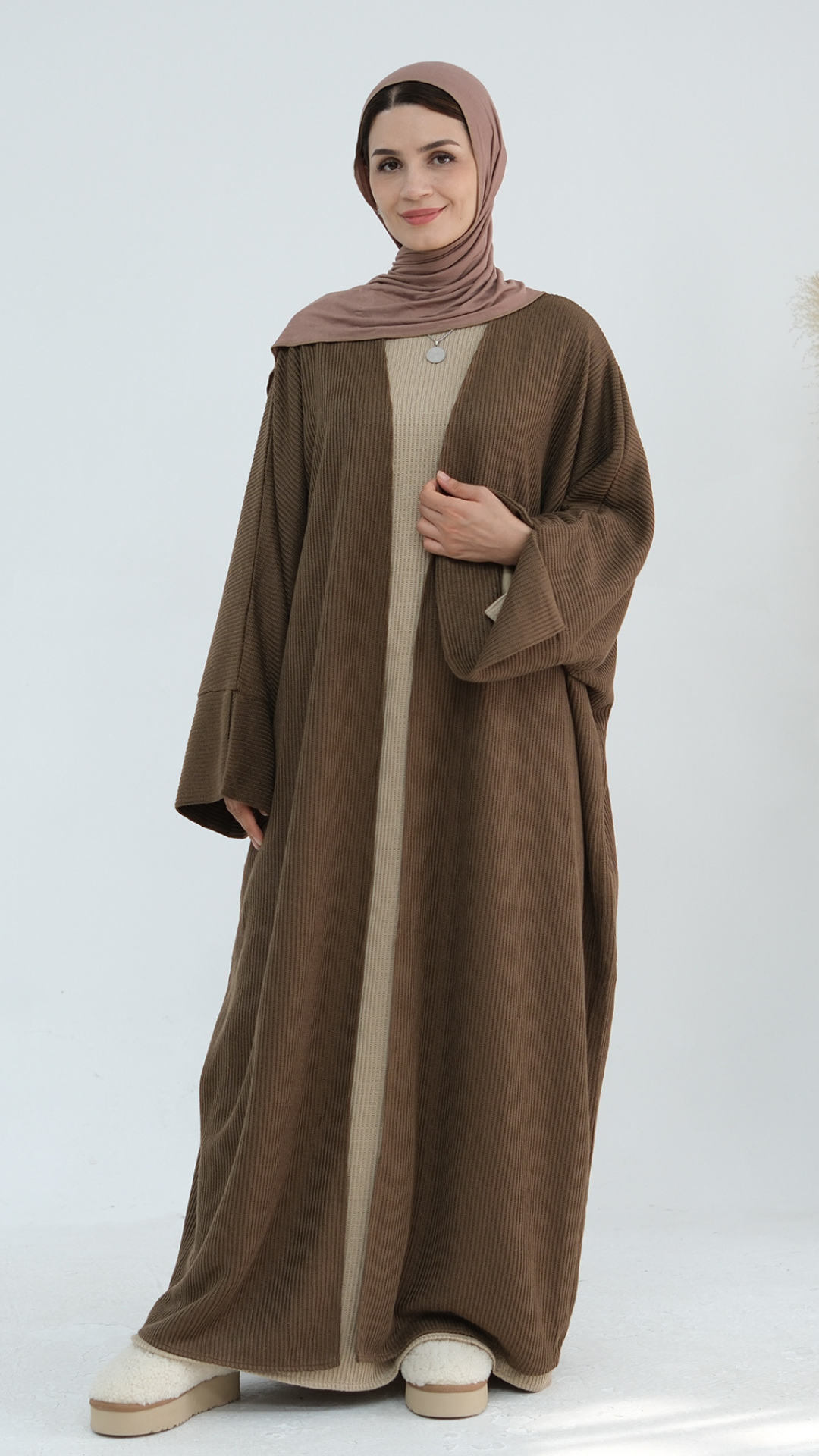 Open Corduroy Abaya