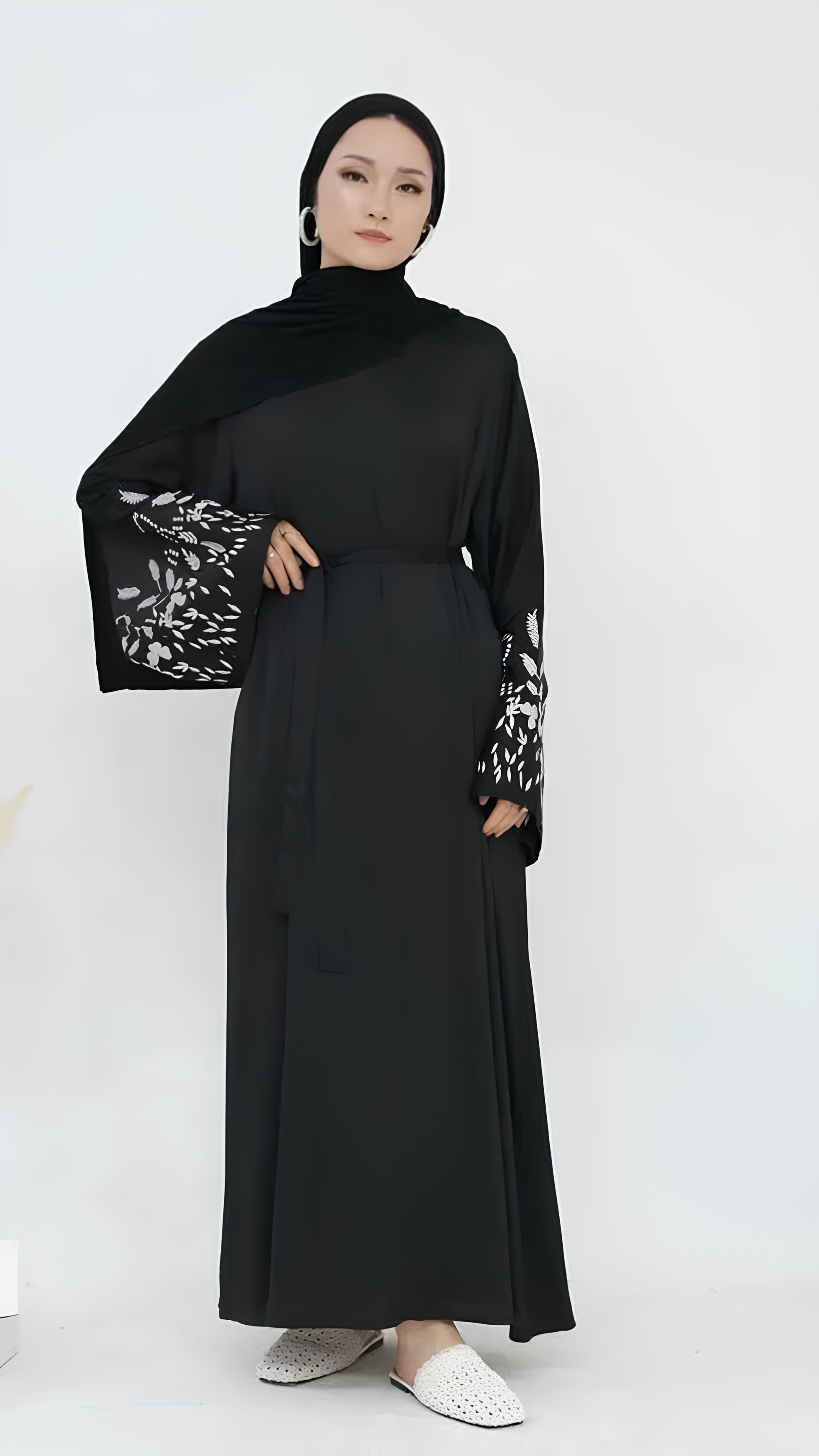 Abaya élégante en sable