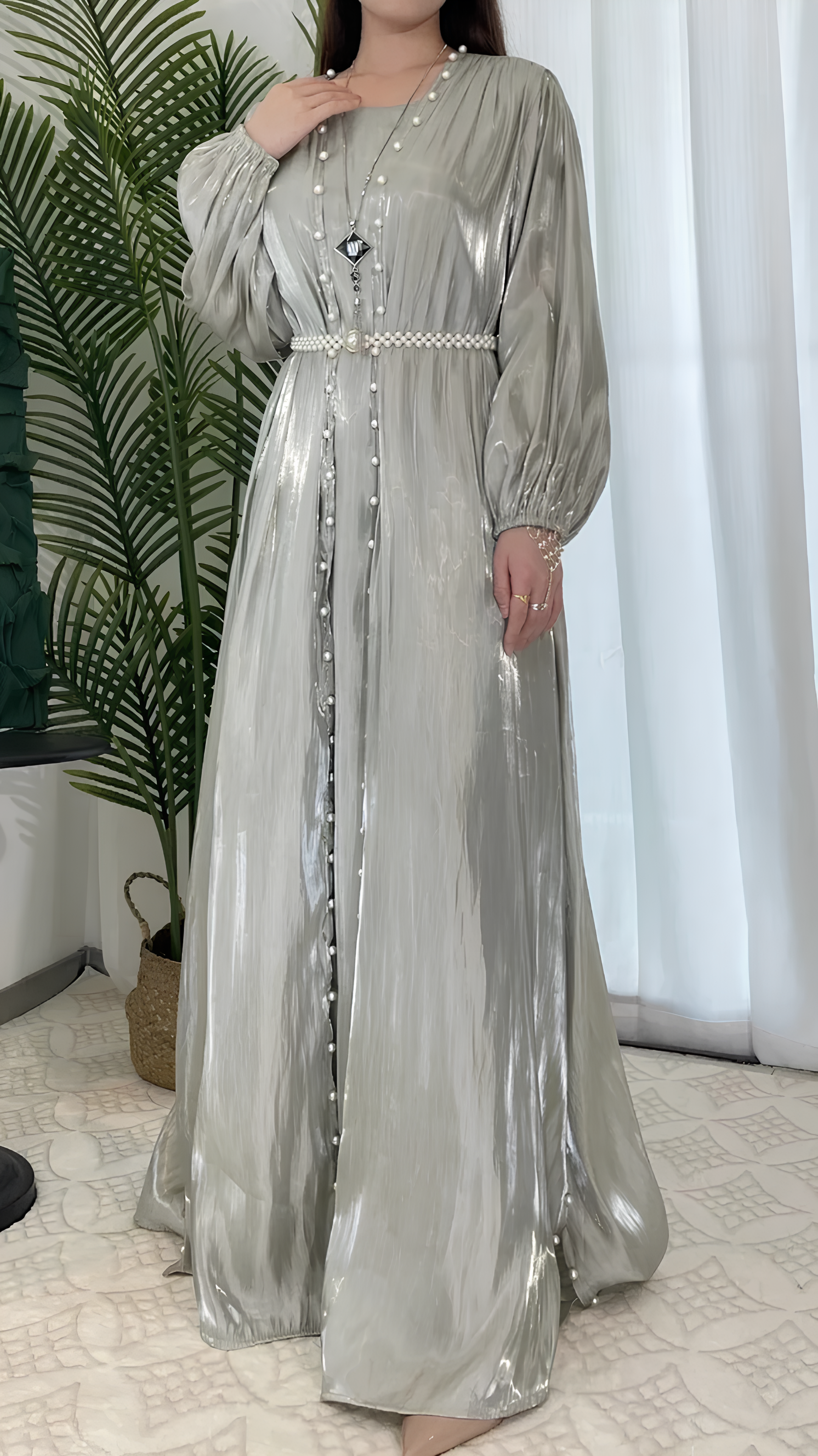 Abaya de perles opulentes