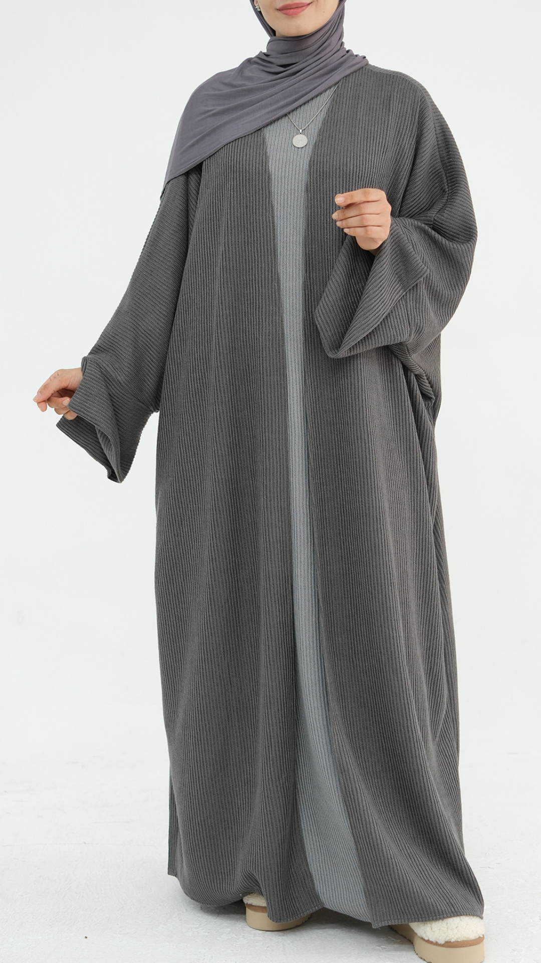 Open Corduroy Abaya