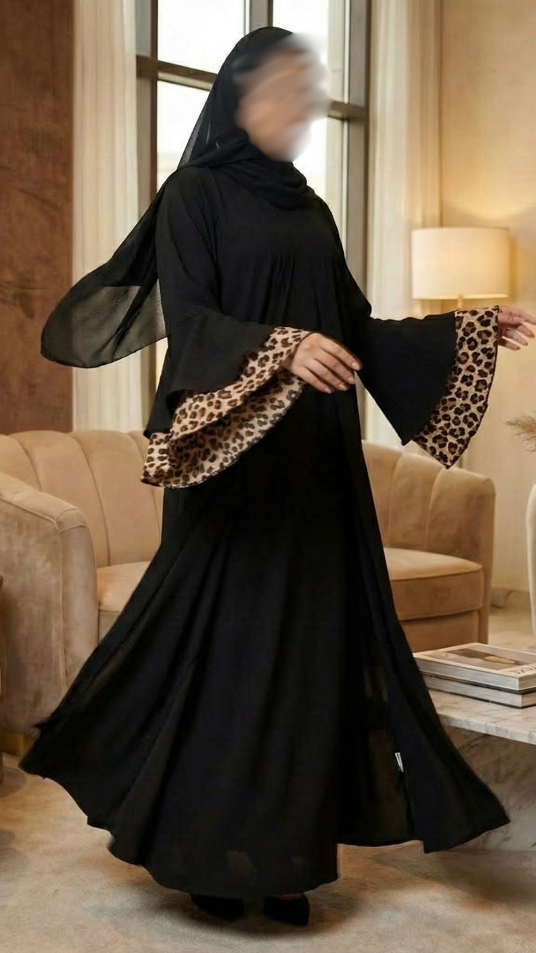 Nyra Leopard Abaya