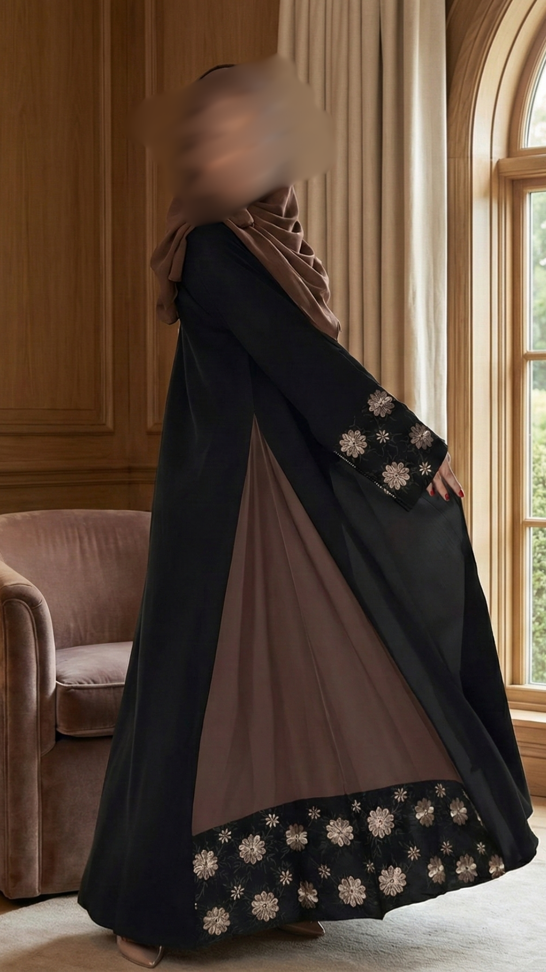 Noir Fleur Abaya